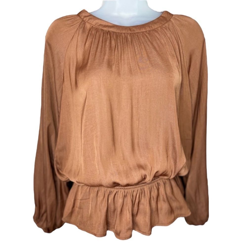 Eclair Brown Sugar Peplum Blouse